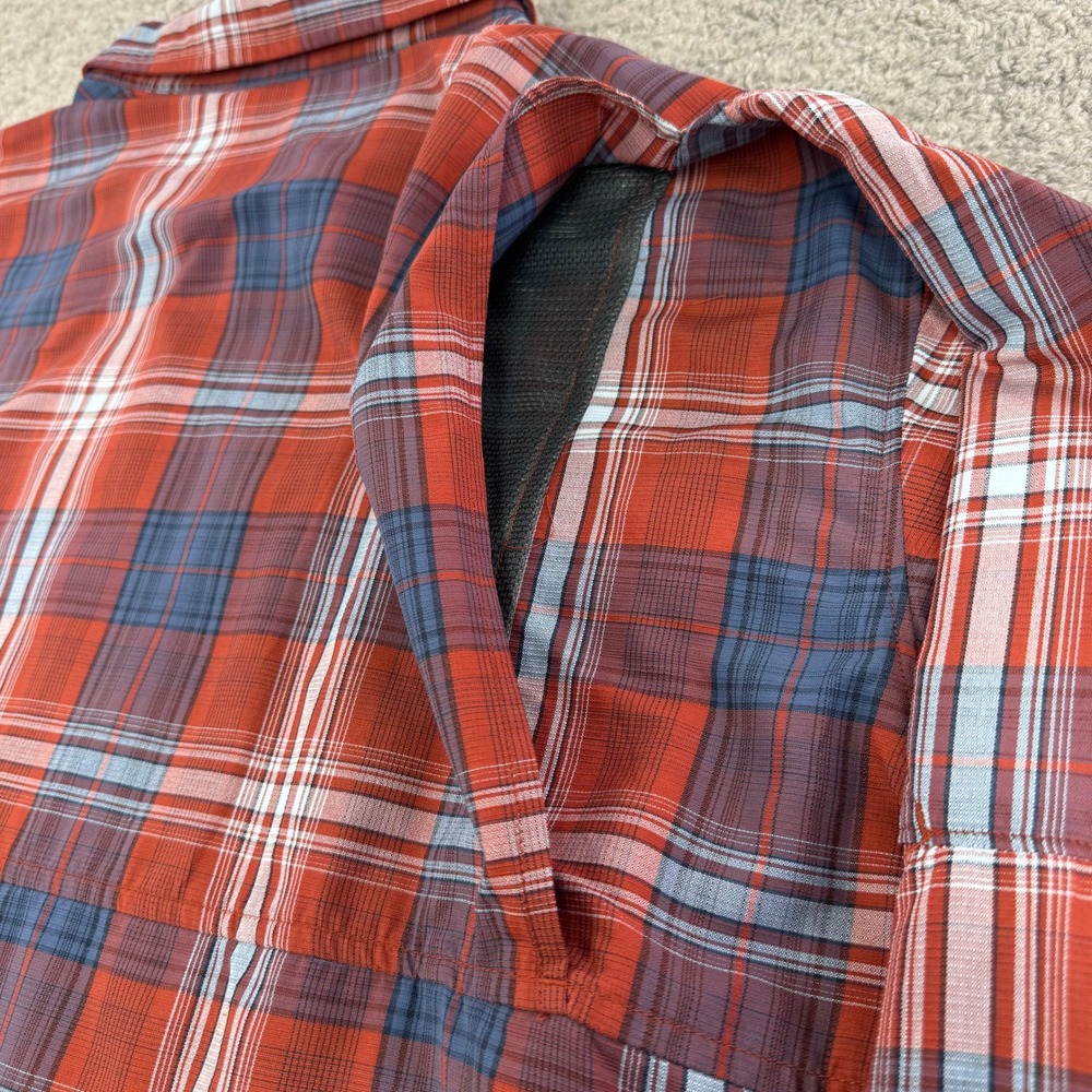 Columbia Omni-Shade Plaid Button Down Shirt Mens 2X Red Blue XS1181 Long Sleeve - Picture 11 of 14